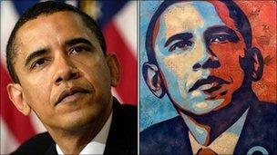 Mannie Garcia's photo and Shepard Fairey's image