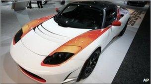 A Tesla Roadster 2.5 electric sports car