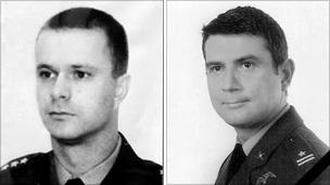 Captain Arkadiusz Protasiuk (left), pilot of the doomed Polish airliner, and his co-pilot, Major Robert Grzywna (images: Polish defence ministry)