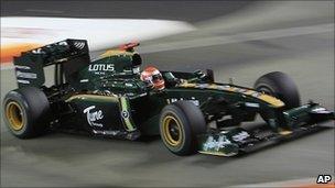 Lotus Formula 1 driver Jarno Trulli of Italy during a practice session for the Singapore Grand Prix, 24 September 2010