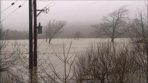 Flooding near River Dyfi