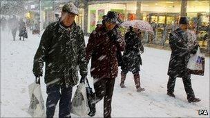 Shoppers in Tunbridge Wells, Kent, last month