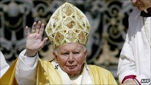 John Paul II on St Peter's Square, 18 May 2003