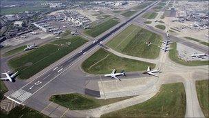 Runways at Heathrow Airport