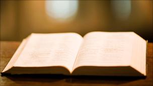 A bible in a church