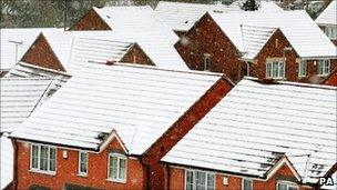 Snow on houses