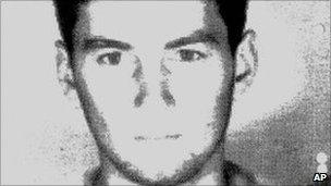 A man identified as a young Aleksander Cvetkovic, image released by Israel's justice ministry