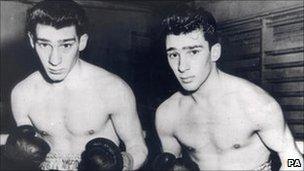 The Kray twins in their boxing gear