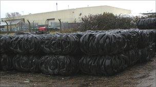 Baled tyres