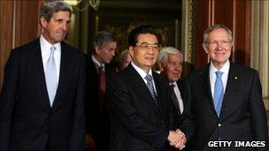 Mr Hu meets congressional leaders