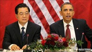 Barack Obama and Hu Jintao