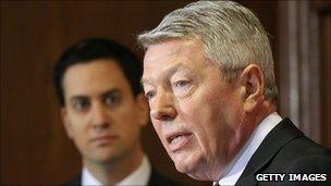 Leader of the Labour Party Ed Miliband (left) and former shadow chancellor Alan Johnson