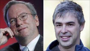 Eric Schmidt (left) and Larry Page