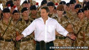 Tony Blair and troops