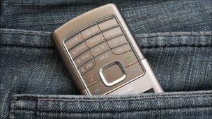 Mobile phone in a pocket