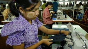 garment worker in Burma