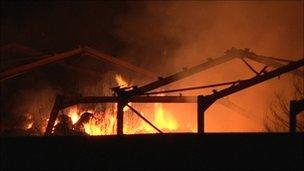 Fire at Temple Newsam