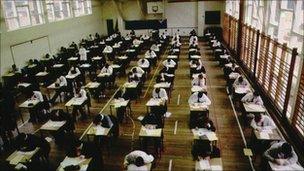 Pupils sitting examinations