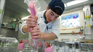 kitchen staff in training ahead of the WEF