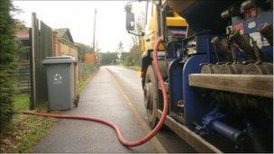 Heating oil being delivered