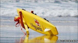 RNLI Beach lifeguard rescue equipment