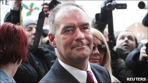 Tommy Sheridan outside court, before he was sentenced