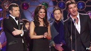 Dermot O'Leary, Cheryl Cole, Matt Cardle and Simon Cowell