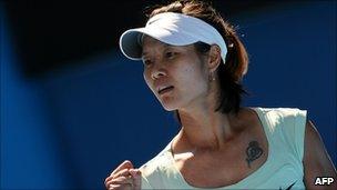 Li Na, playing in Australia on 27 Jan 2011