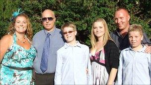 Mrs Stockley-Pollard with her husband and four children