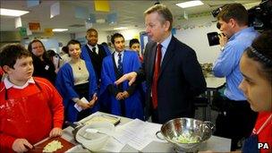 Education Secretary Michael Gove visits a school in Bromley, Kent