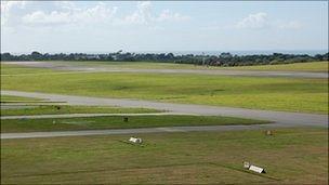 Guernsey Airport's runway and taxiway