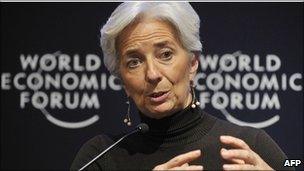 French Finance Minister Christine Lagarde at the Davos forum