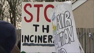 Incinerator protesters