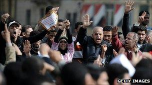 Protesters in Cairo