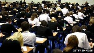 Pupils sitting exams