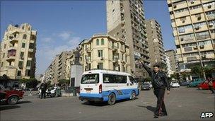Policeman directing traffic