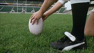 Rugby player in stadium