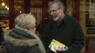 Gerry Adams was campaigning in Drogheda