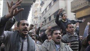 Egyptians protesting in Cairo