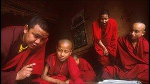 Monks in Bhutan