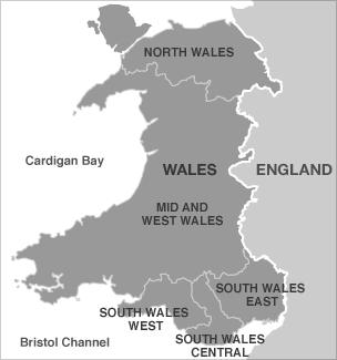 Map of Wales