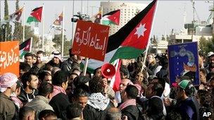 Anti-government rally in the Jordanian capital, Amman