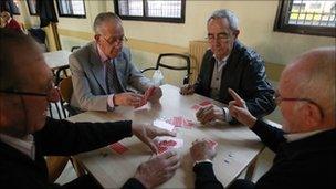 Men playing cards