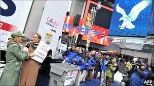 Good Riddance (to smoking) Day in New York's Times Square Day on 28 December 2010