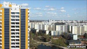 Solar panels on Berlin apartment block