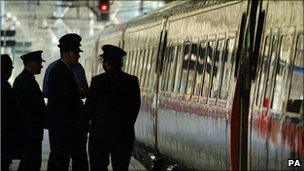 Train at a platform