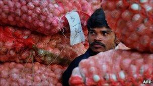 Indian onion seller