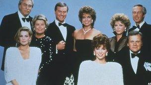 The cast of Dallas in 1983