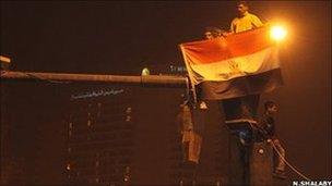 Protesters in Tahrir Square, 26 January (Copyright Nora Shalaby)
