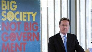 David Cameron delivers a speech at The Conservative Party Big Society conference, March 2010